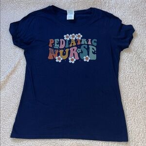 Pediatric Nurse Blue Graphic T-Shirt